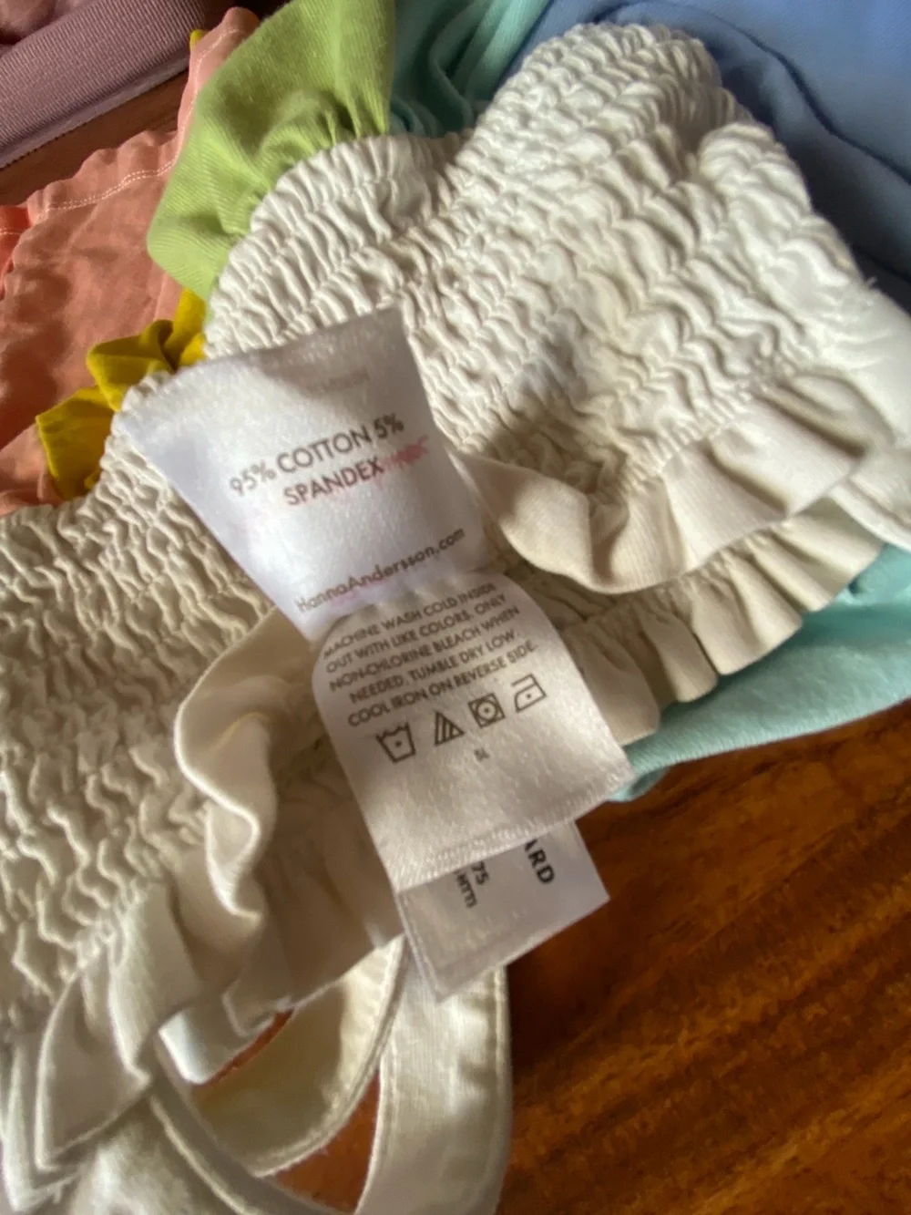 Hanna Andersson Girls Sleeveless Smock Rainbow Sundress Size 5 Girly Cottagecore